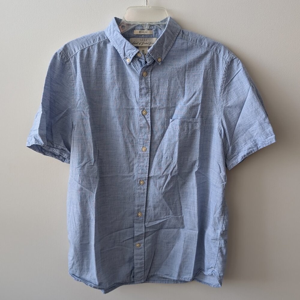 LOGG by H&M Mens Short Sleeve Button Up L